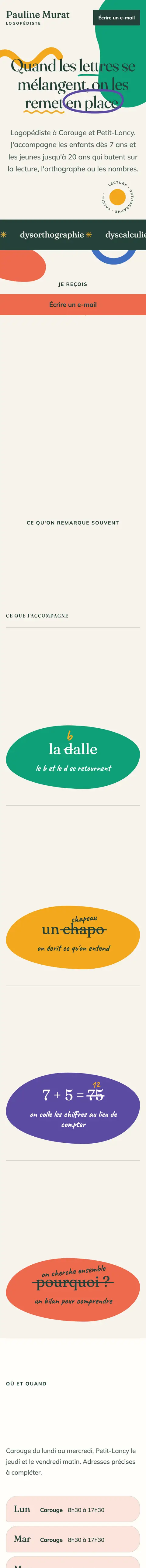 Site de Pauline Murat sur téléphone